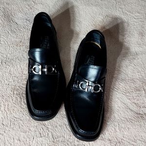 Mens Salvatore Ferragamo black loafers size 7